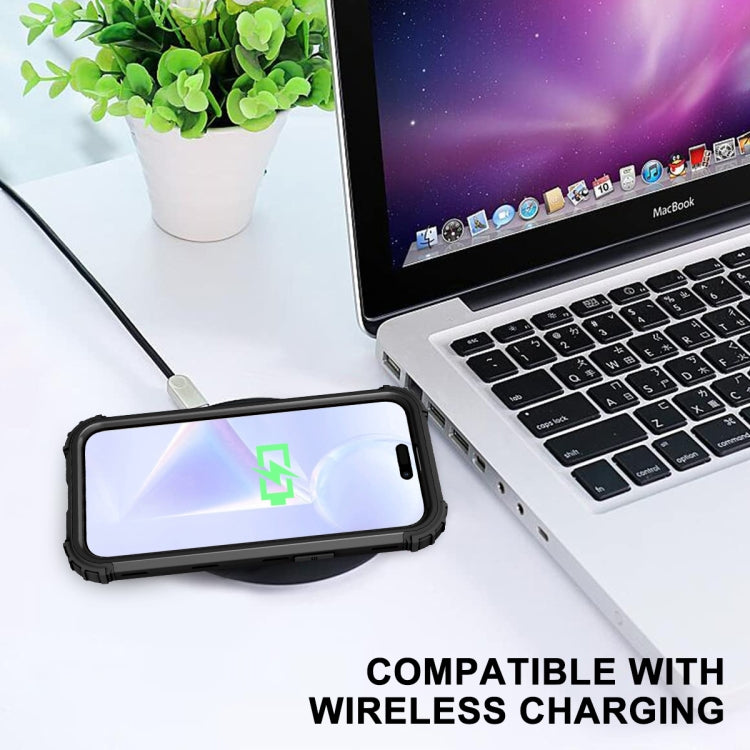 For iPhone 15 Pro 3 in 1 Silicone Hybrid PC Shockproof Phone Case(Black) - HoMEdemic™ 