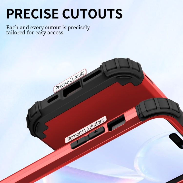 For iPhone 15 Pro 3 in 1 Silicone Hybrid PC Shockproof Phone Case(Red) - HoMEdemic™ 