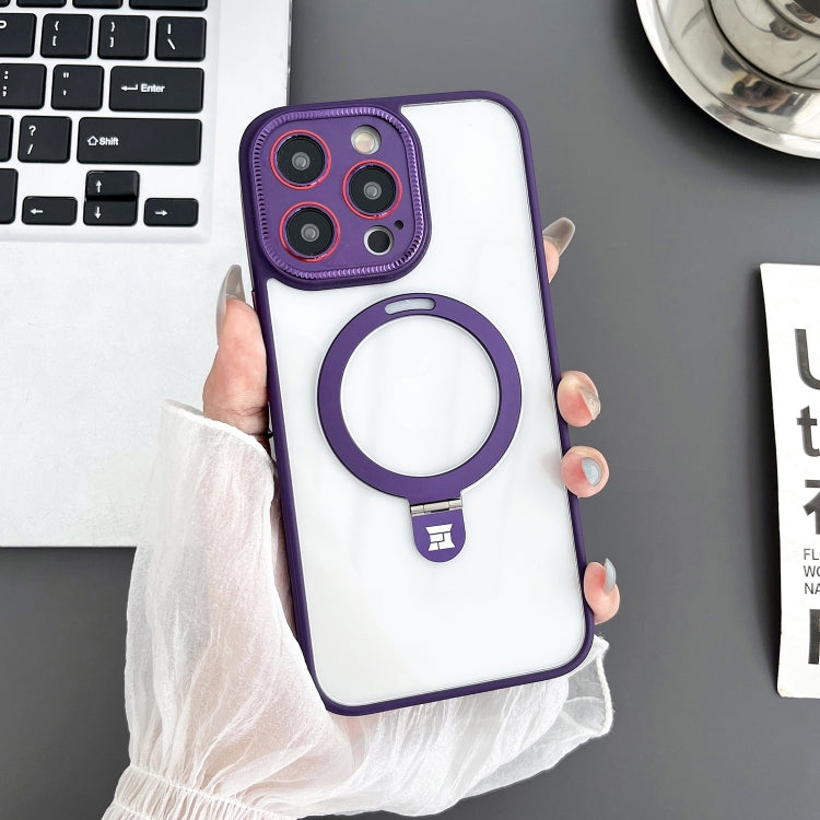 For iPhone 15 Pro Max Yashi MagSafe Magnetic Holder Phone Case(Purple) - HoMEdemic™ 
