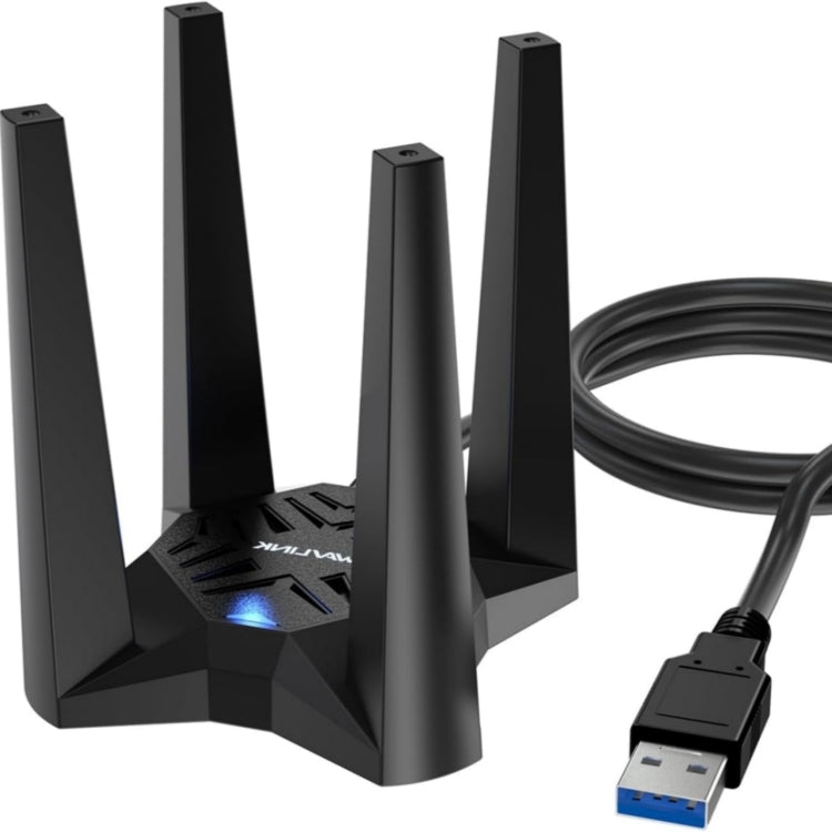 WAVLINK WN693X1 With 4x3dBi High Gain Antenna Magnetic Base AX1800 Dual Band USB WiFi 6 Adapter - HoMEdemic™ 