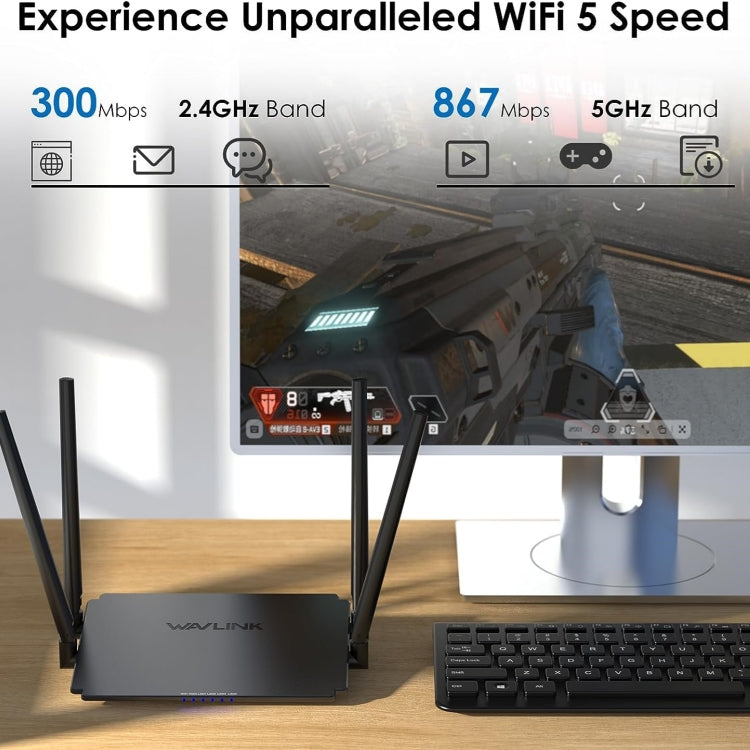 WAVLINK WN532A3 WPA2-PSK 300Mbps Dual Band Wireless Repeater AC1200M Wireless Routers, Plug:US Plug - HoMEdemic™ 