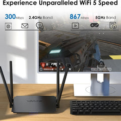 WAVLINK WN532A3 WPA2-PSK 300Mbps Dual Band Wireless Repeater AC1200M Wireless Routers, Plug:UK Plug - HoMEdemic™ 