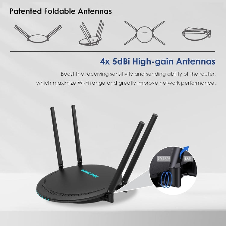 WAVLINK WN531P3 WAN / LAN Port Signal Booster Wireless Repeater AC1200 Wireless Routers, Plug:EU Plug - HoMEdemic™ 