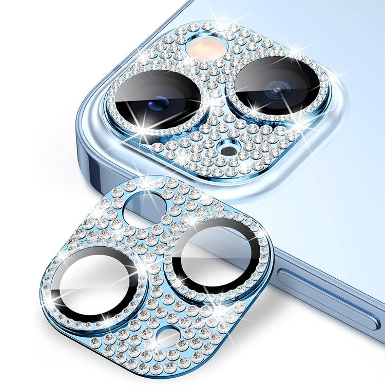 For iPhone 15 / 15 Plus ENKAY Hat-Prince Blink Diamond Camera Lens Aluminium Alloy + Tempered Glass Full Coverage Protector(Sierra Blue) - HoMEdemic™ 