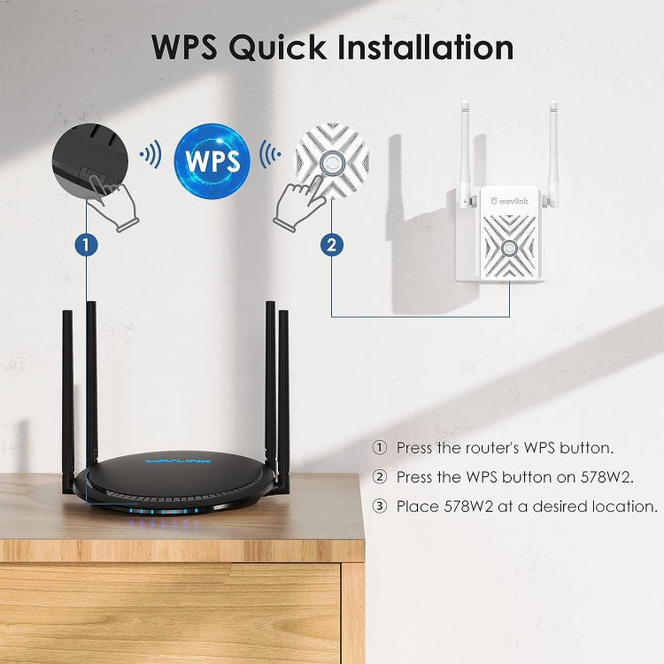 WAVLINK WN578W2 For Home Office N300 WiFi Wireless AP Repeater Signal Booster, Plug:US Plug - HoMEdemic™ 
