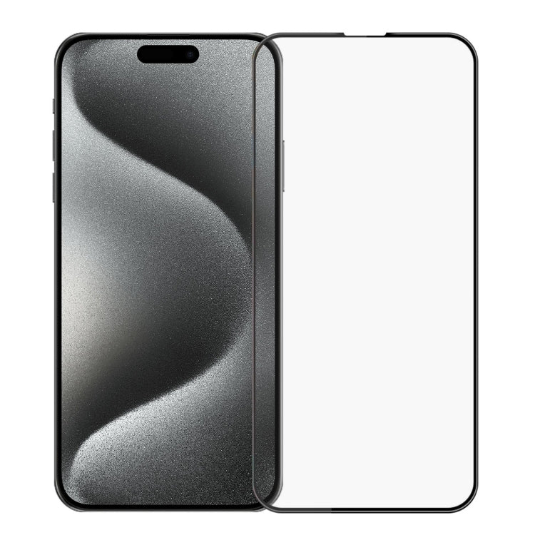 For iPhone 15 Pro Max PINWUYO 9H 3D Curved Full Screen Explosion-proof Tempered Glass Film(Black) - HoMEdemic™ 