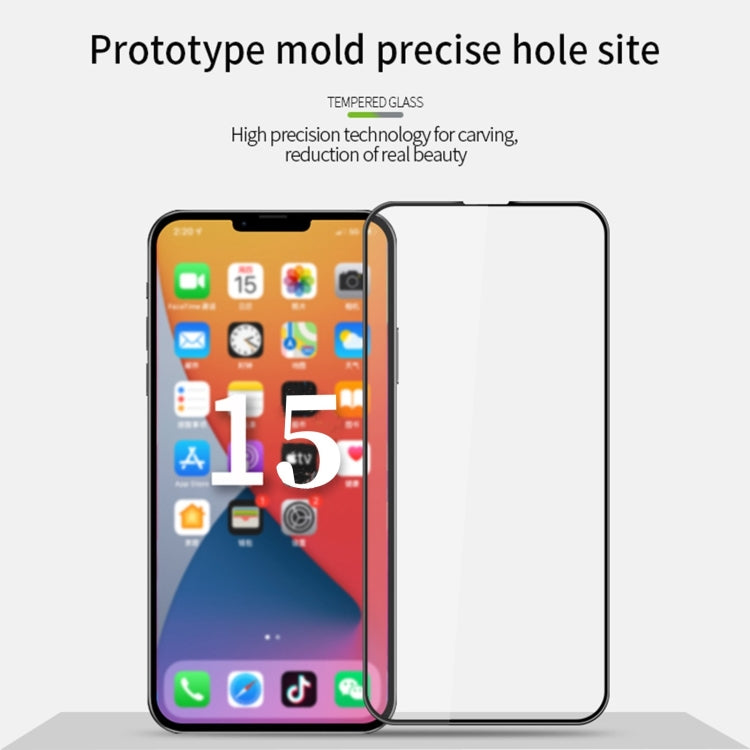 For iPhone 15 Pro Max PINWUYO 9H 3D Curved Full Screen Explosion-proof Tempered Glass Film(Black) - HoMEdemic™ 