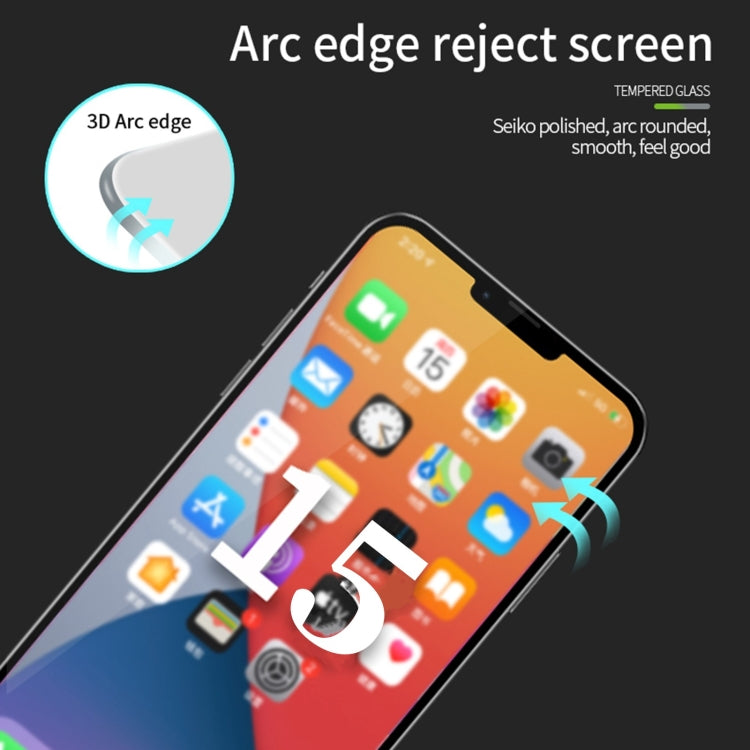 For iPhone 15 Pro Max PINWUYO 9H 3D Curved Full Screen Explosion-proof Tempered Glass Film(Black) - HoMEdemic™ 