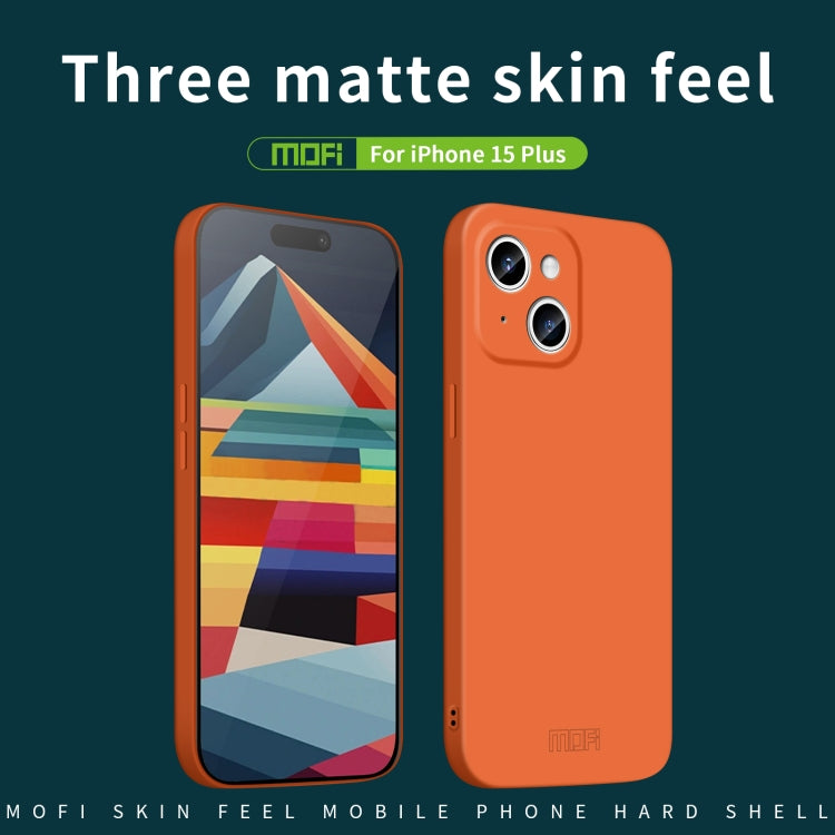 For iPhone 15 Plus MOFI Qin Series Skin Feel All-inclusive PC Phone Case(Beige) - HoMEdemic™ 