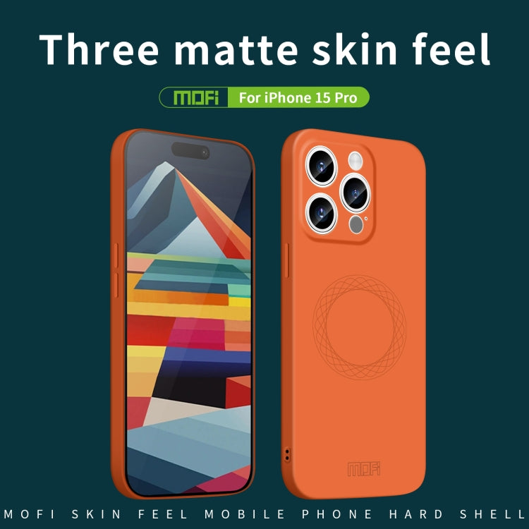 For iPhone 15 Pro MOFI Qin Series Magsafe Skin Feel All-inclusive Silicone Phone Case(Black) - HoMEdemic™ 