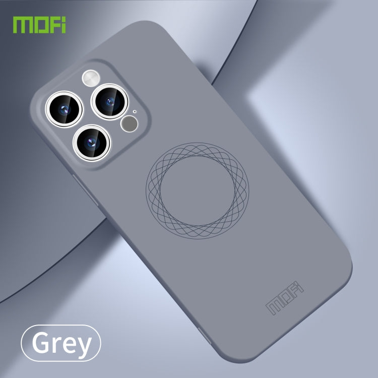 For iPhone 15 Pro MOFI Qin Series Magsafe Skin Feel All-inclusive Silicone Phone Case(Gray) - HoMEdemic™ 