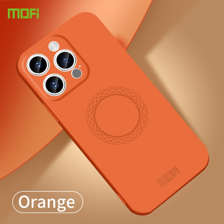 For iPhone 15 Pro MOFI Qin Series Magsafe Skin Feel All-inclusive Silicone Phone Case(Orange) - HoMEdemic™ 