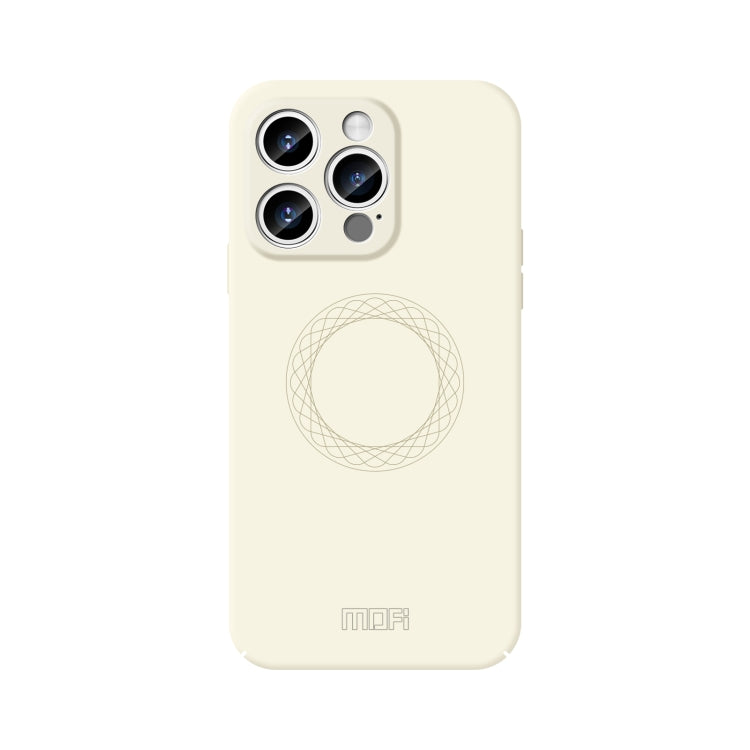 For iPhone 15 Pro MOFI Qin Series Magsafe Skin Feel All-inclusive Silicone Phone Case(Beige) - HoMEdemic™ 