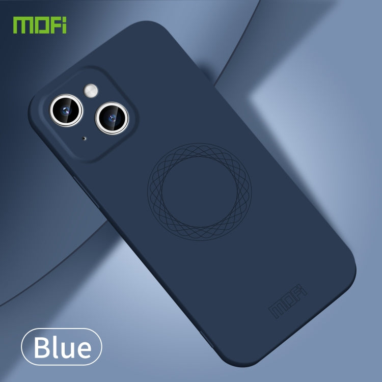 For iPhone 15 MOFI Qin Series Magsafe Skin Feel All-inclusive Silicone Phone Case(Blue) - HoMEdemic™ 