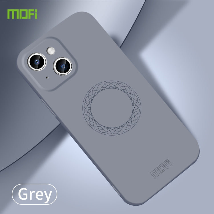 For iPhone 15 MOFI Qin Series Magsafe Skin Feel All-inclusive Silicone Phone Case(Gray) - HoMEdemic™ 