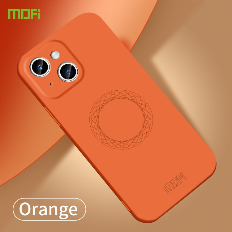 For iPhone 15 MOFI Qin Series Magsafe Skin Feel All-inclusive Silicone Phone Case(Orange) - HoMEdemic™ 