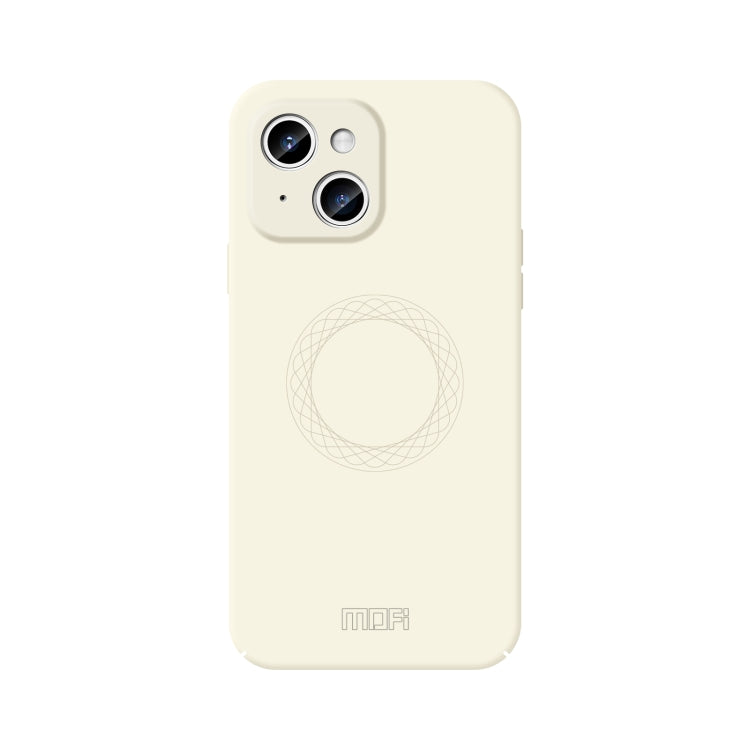 For iPhone 15 MOFI Qin Series Magsafe Skin Feel All-inclusive Silicone Phone Case(Beige) - HoMEdemic™ 