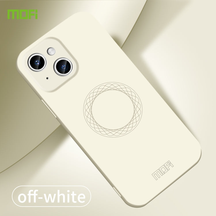 For iPhone 15 MOFI Qin Series Magsafe Skin Feel All-inclusive Silicone Phone Case(Beige) - HoMEdemic™ 