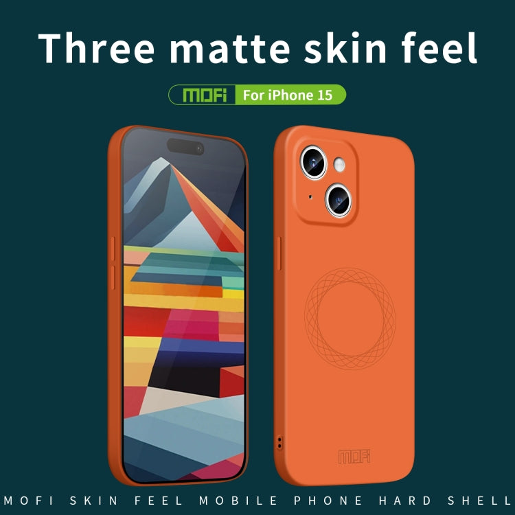 For iPhone 15 MOFI Qin Series Magsafe Skin Feel All-inclusive Silicone Phone Case(Beige) - HoMEdemic™ 