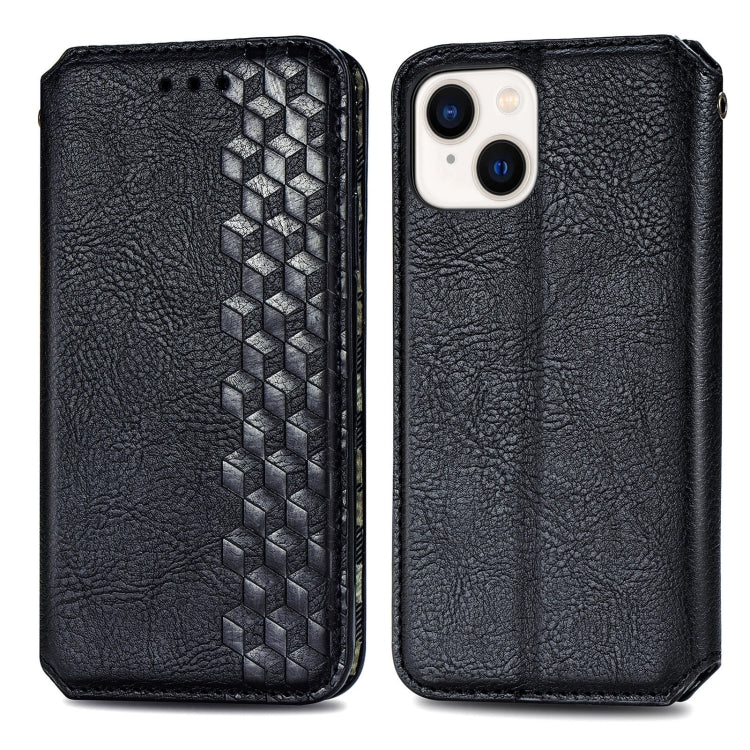 For iPhone 15 Pro Cubic Grid Pressed Magnetic Leather Phone Case(Black) - HoMEdemic™ 
