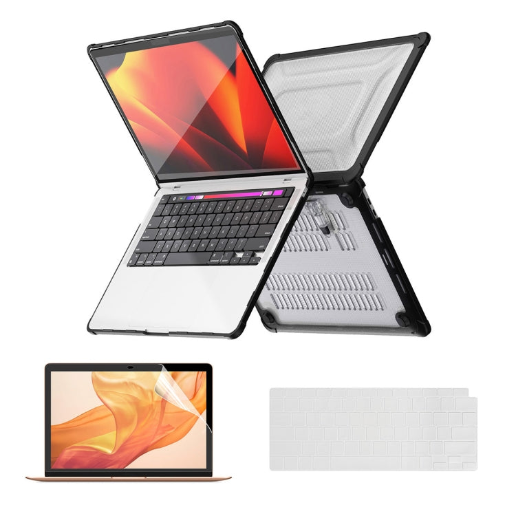 For MacBook Air 13.3 A2179/A2337 ENKAY Hat-Prince 3 in 1 Protective Bracket Case Cover Hard Shell with TPU Keyboard Film / PET Screen Protector, Version:US(Black) - HoMEdemic™ 