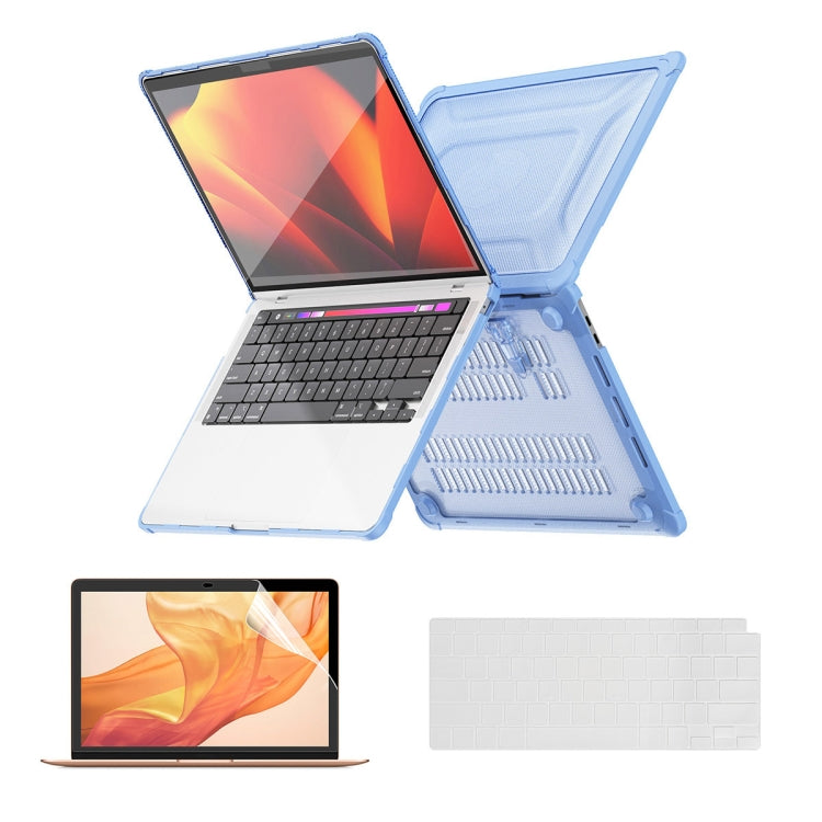 For MacBook Air 13.3 A2179/A2337 ENKAY Hat-Prince 3 in 1 Protective Bracket Case Cover Hard Shell with TPU Keyboard Film / PET Screen Protector, Version:US(Light Blue) - HoMEdemic™ 