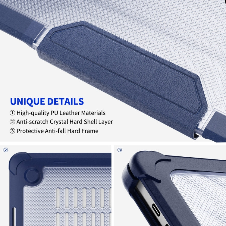 For MacBook Air 13.3 A2179/A2337 ENKAY Hat-Prince 3 in 1 Protective Bracket Case Cover Hard Shell with TPU Keyboard Film / PET Screen Protector, Version:US(Dark Blue) - HoMEdemic™ 