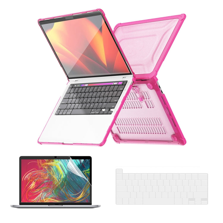 For MacBook Pro 13.3 A2251/A2289/A2338 ENKAY Hat-Prince 3 in 1 Protective Bracket Case Cover Hard Shell with TPU Keyboard Film / PET Screen Protector, Version:US(Pink) - HoMEdemic™ 