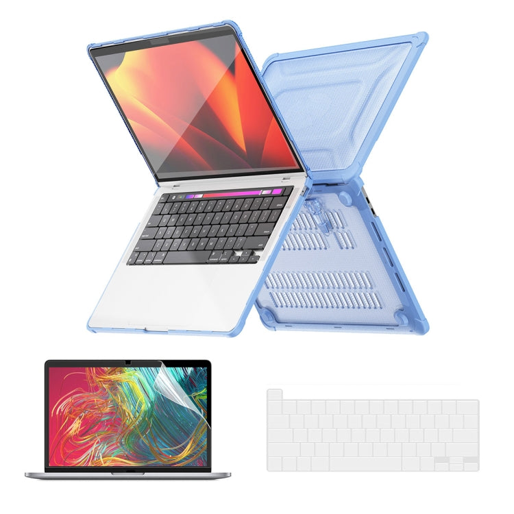 For MacBook Pro 13.3 A2251/A2289/A2338 ENKAY Hat-Prince 3 in 1 Protective Bracket Case Cover Hard Shell with TPU Keyboard Film / PET Screen Protector, Version:US(Light Blue) - HoMEdemic™ 