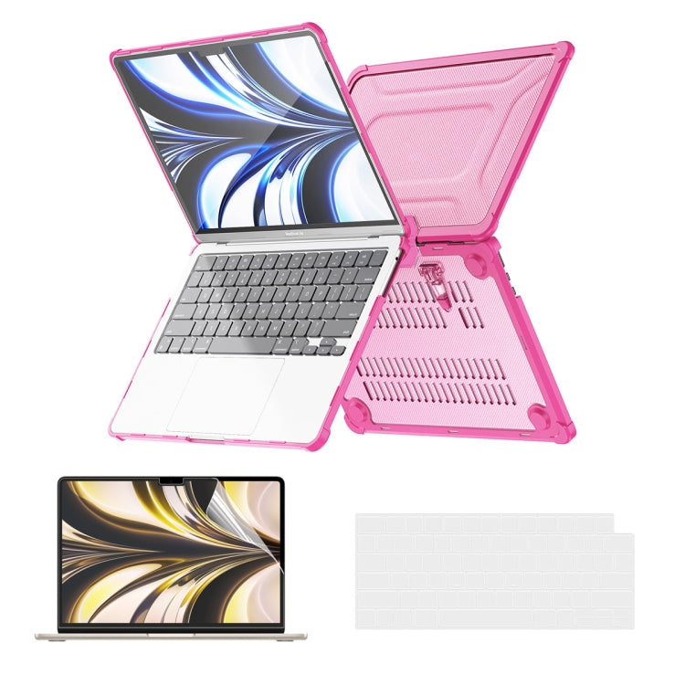 For MacBook Air 13.6 A2681 ENKAY Hat-Prince 3 in 1 Protective Bracket Case Cover Hard Shell with TPU Keyboard Film / PET Screen Protector, Version:US(Pink) - HoMEdemic™ 