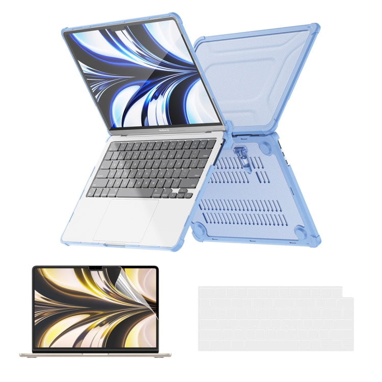 For MacBook Air 13.6 A2681 ENKAY Hat-Prince 3 in 1 Protective Bracket Case Cover Hard Shell with TPU Keyboard Film / PET Screen Protector, Version:US(Light Blue) - HoMEdemic™ 
