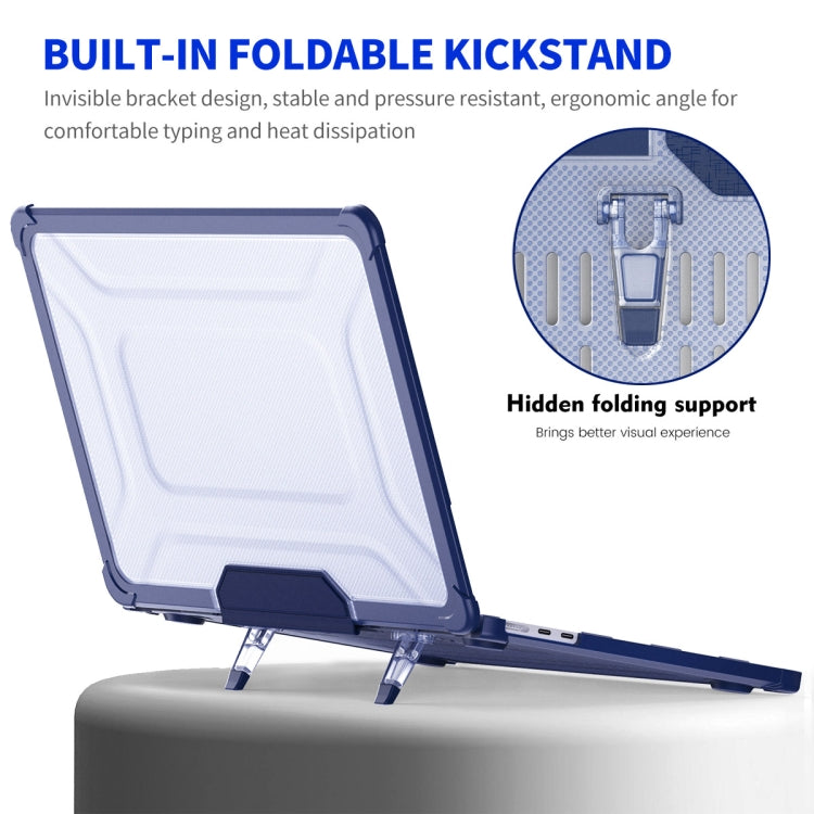 For MacBook Air 13.6 A2681 ENKAY Hat-Prince 3 in 1 Protective Bracket Case Cover Hard Shell with TPU Keyboard Film / PET Screen Protector, Version:US(Dark Blue) - HoMEdemic™ 