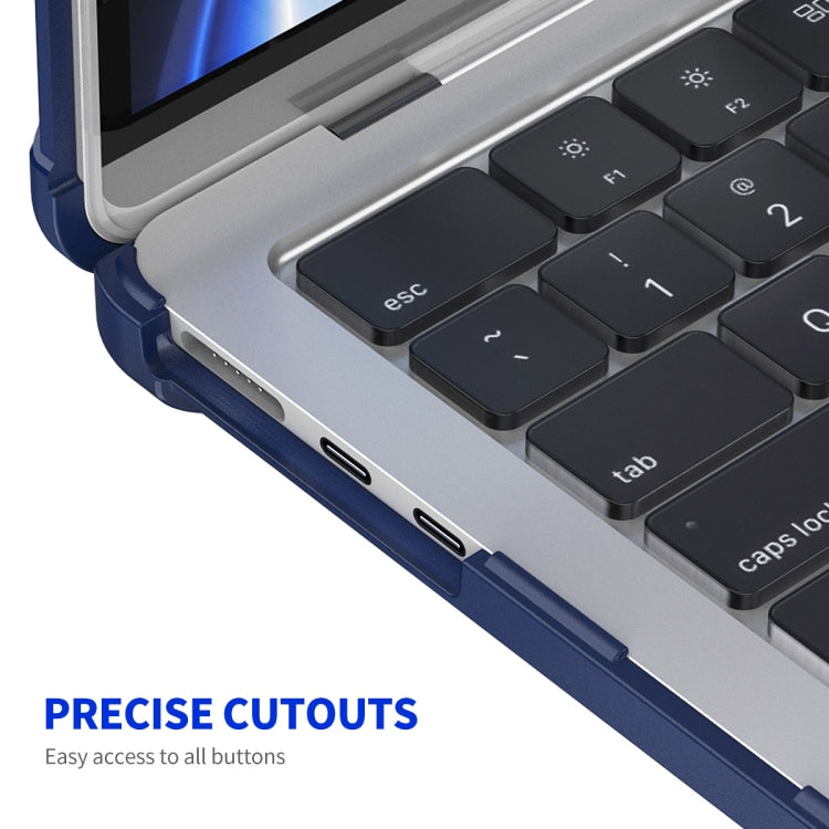 For MacBook Air 13.6 A2681 ENKAY Hat-Prince 3 in 1 Protective Bracket Case Cover Hard Shell with TPU Keyboard Film / PET Screen Protector, Version:US(Dark Blue) - HoMEdemic™ 