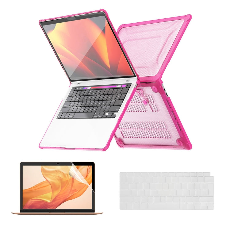 For MacBook Air 13.3 A2179/A2337 ENKAY Hat-Prince 3 in 1 Protective Bracket Case Cover Hard Shell with TPU Keyboard Film / PET Screen Protector, Version:EU(Pink) - HoMEdemic™ 