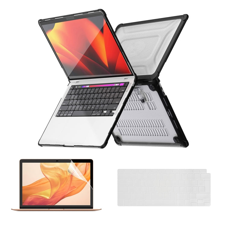 For MacBook Air 13.3 A2179/A2337 ENKAY Hat-Prince 3 in 1 Protective Bracket Case Cover Hard Shell with TPU Keyboard Film / PET Screen Protector, Version:EU(Black) - HoMEdemic™ 
