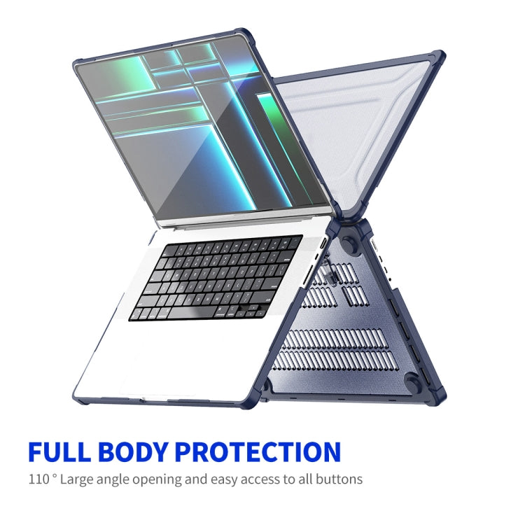 For MacBook Pro 14.2 A2442/A2779 ENKAY Hat-Prince 3 in 1 Protective Bracket Case Cover Hard Shell with TPU Keyboard Film / PET Screen Protector, Version:EU(Light Blue) - HoMEdemic™ 
