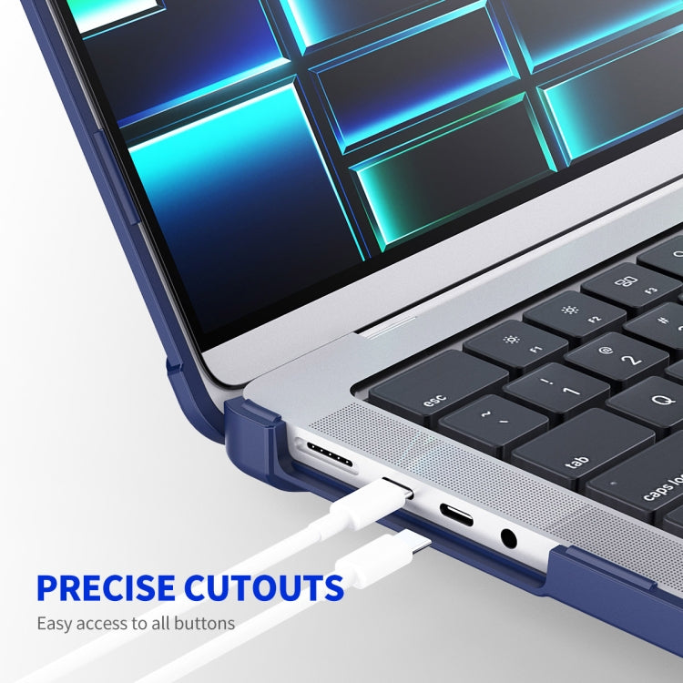 For MacBook Pro 14.2 A2442/A2779 ENKAY Hat-Prince 3 in 1 Protective Bracket Case Cover Hard Shell with TPU Keyboard Film / PET Screen Protector, Version:EU(Light Blue) - HoMEdemic™ 