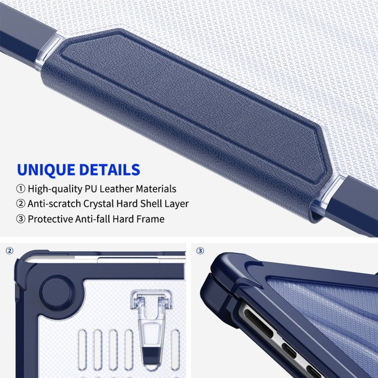 For MacBook Air 15.3 A2941/M3 2024 A3114 ENKAY Hat-Prince 3 in 1 Protective Bracket Case Cover Hard Shell with TPU Keyboard Film / PET Screen Protector, Version:EU(Dark Blue) - HoMEdemic™ 