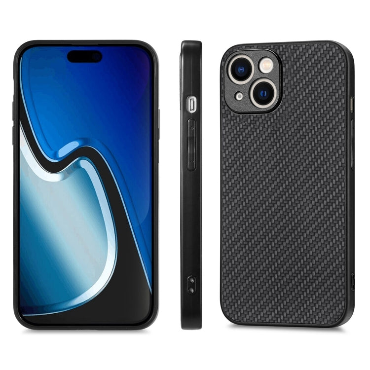For iPhone 14 Plus ENKAY Fiber Leather Skin PC Phone Case with High Aluminum-silicon Glass Film(Black) - HoMEdemic™ 