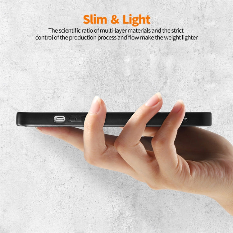 For iPhone 14 ENKAY Fiber Leather Skin PC Phone Case with High Aluminum-silicon Glass Film(Khaki) - HoMEdemic™ 