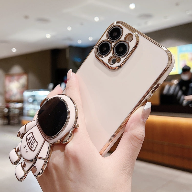 For iPhone 15 Pro Max Electroplating Astronaut Holder Phone Case(White) - HoMEdemic™ 