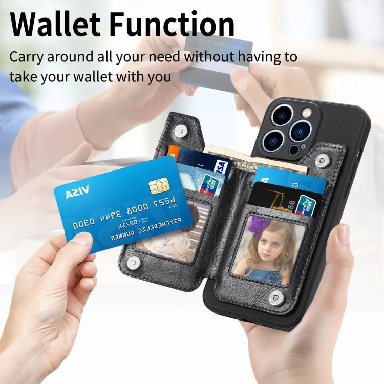 For iPhone 15 Pro Max Zipper Wallet Leather Back Shockproof Phone Case(Black) - HoMEdemic™ 