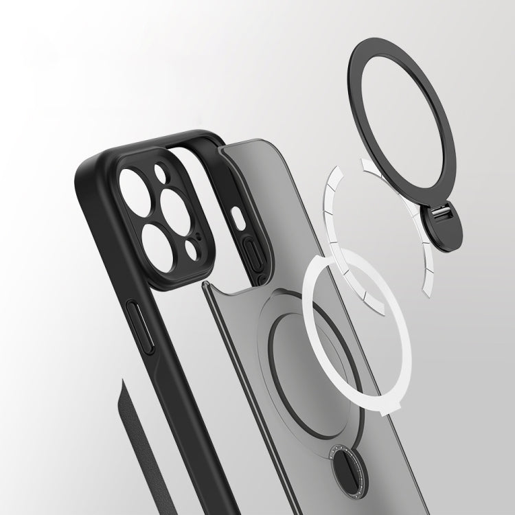 For iPhone 15 Pro 360 Magsafe Ring Holder TPU Hybrid PC Phone Case(Grey) - HoMEdemic™ 