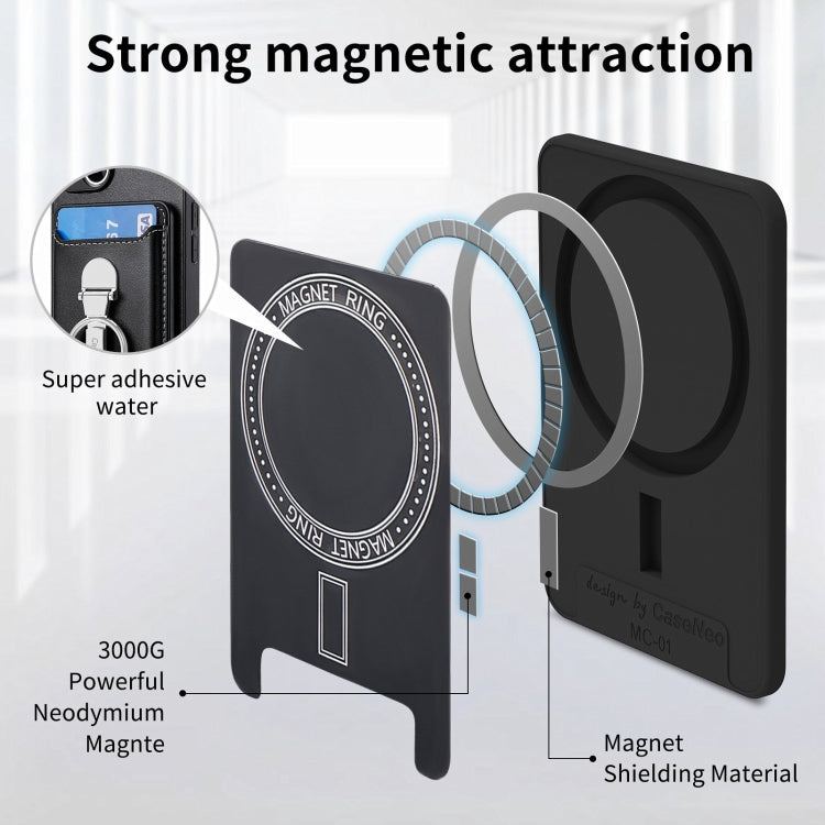 For iPhone 15 Pro Max Skin Feel Ring Holder Wallet Magnetic Phone Case(Black) - HoMEdemic™ 