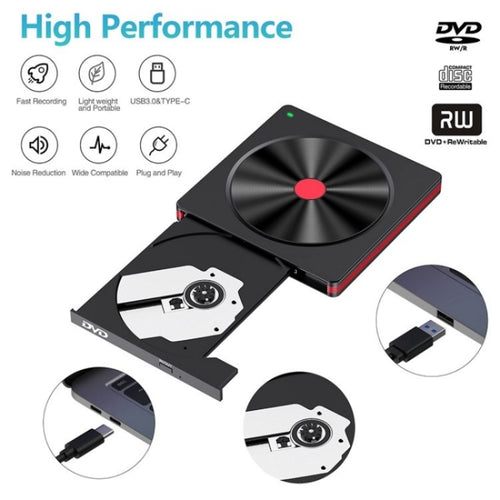 048 Type-C Optical Drive Portable DVD-RW External USB Optical Drive Laptop DVD Burner - HoMEdemic™ 