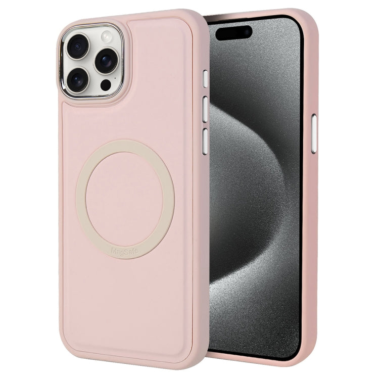 For iPhone 15 Pro Max Imitation Liquid Skin Feel Plating Magsafe Phone Case(Pink) - HoMEdemic™ 