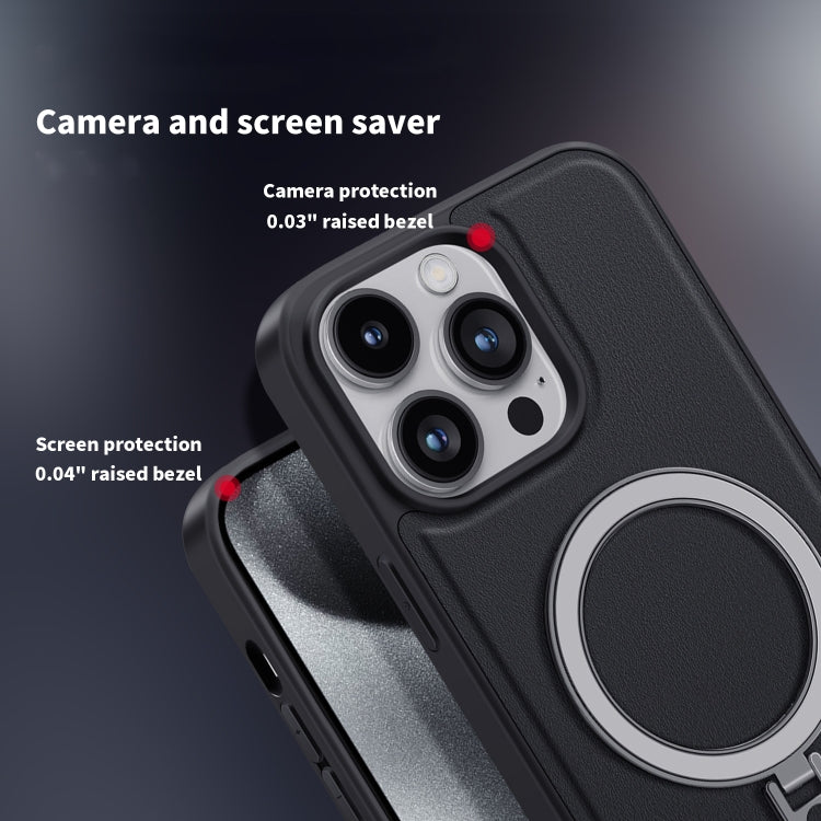 For iPhone 15 Pro Max Shield MagSafe Magnetic Holder Phone Case(Black) - HoMEdemic™ 