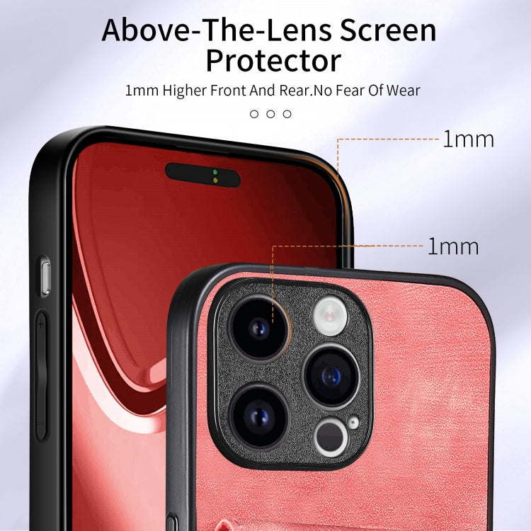 For iPhone 15 Pro Max Retro Card Wallet Fold Leather Phone Case with Strap(Pink) - HoMEdemic™ 