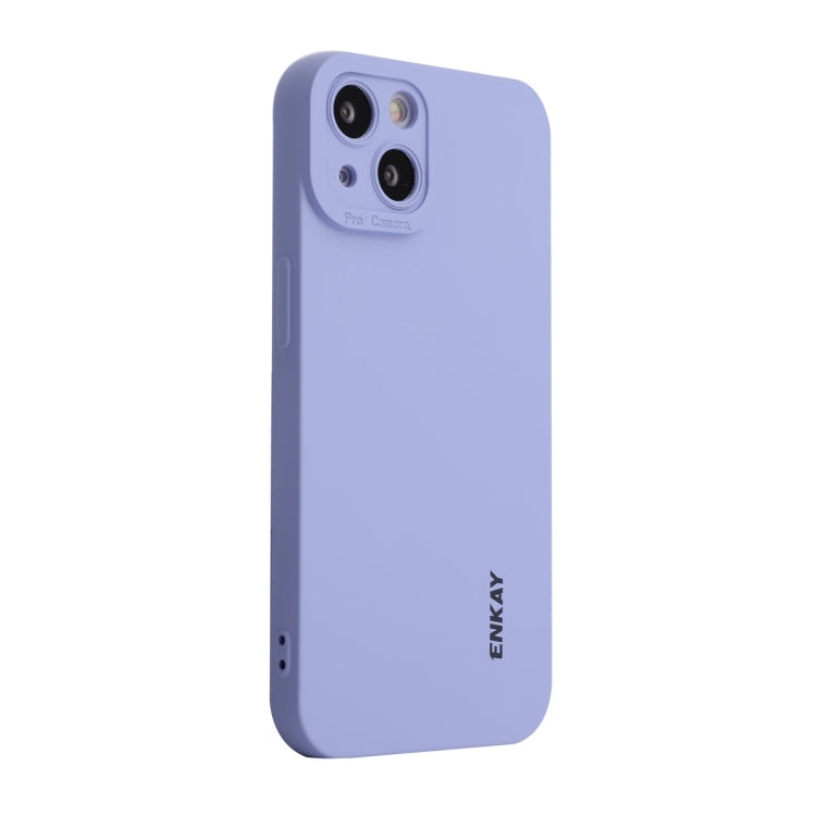 For iPhone 15 ENKAY Liquid Silicone Soft Shockproof Phone Case(Purple) - HoMEdemic™ 