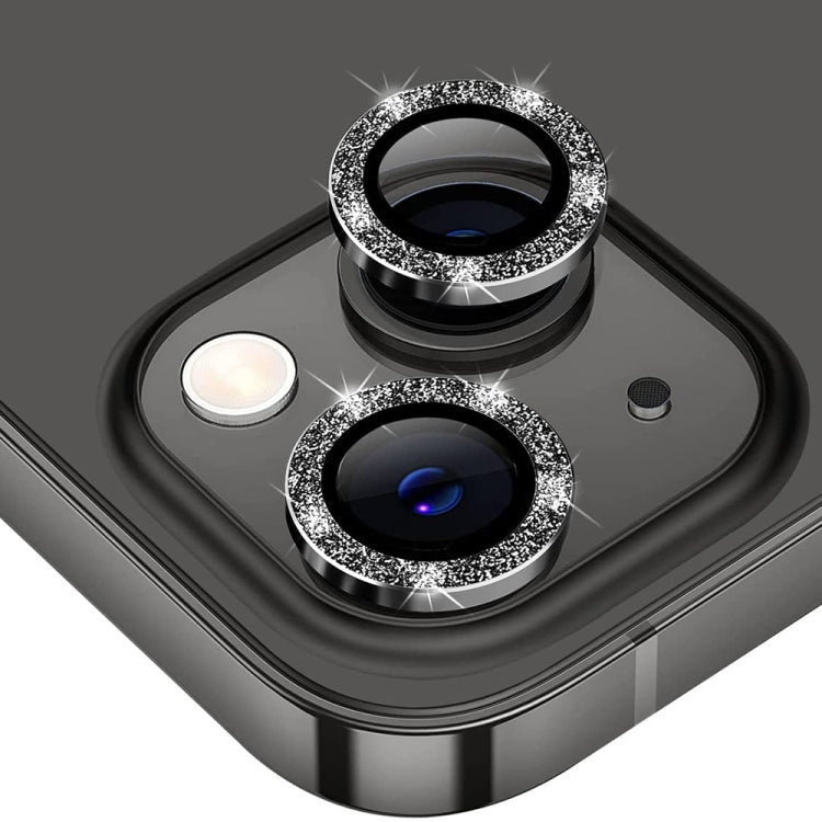 For iPhone 15 / 15 Plus ENKAY Hat-Prince Glitter Rear Lens Aluminium Alloy Tempered Glass Film(Black) - HoMEdemic™ 